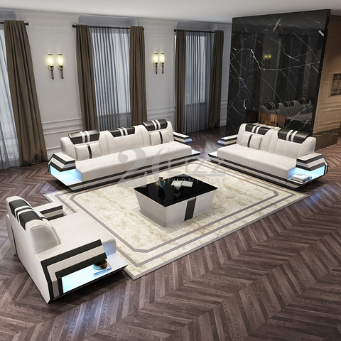 Canapea de sufragerie alb-negru pătrată high-end