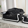 Canapea de living din piele Chesterfield cu masa