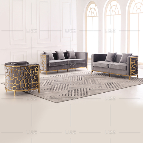 Canapea de lux din material acrilic cu cadru metalic