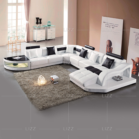 Home Canapea Sectionala Canvas Led cu Perne Mari