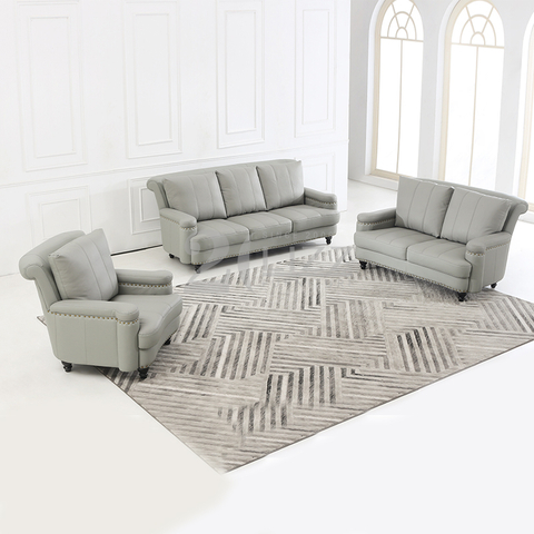 Mobilier Contemporan Canapea Sufragerie Piele cu Otoman