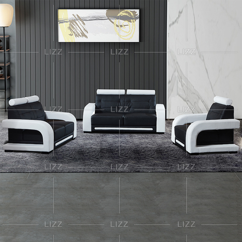 Sufragerie Leisure Canapea din piele alb-negru